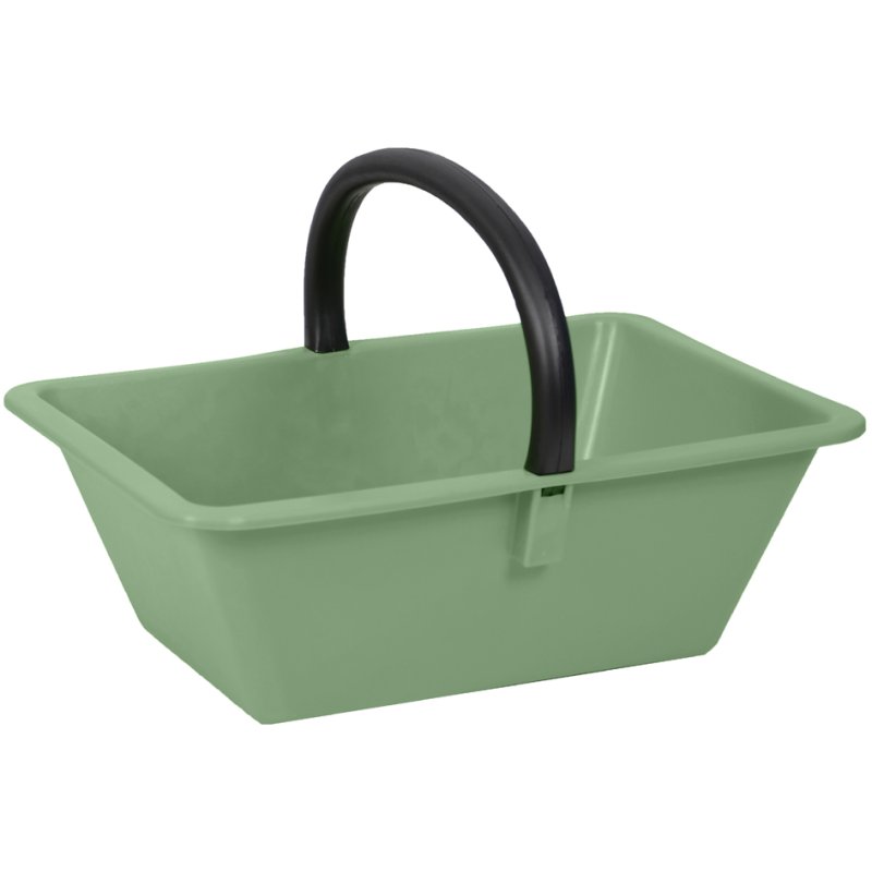 EDA panier de rangement avec poignée, 14 litres, plastique vert, poignée noire